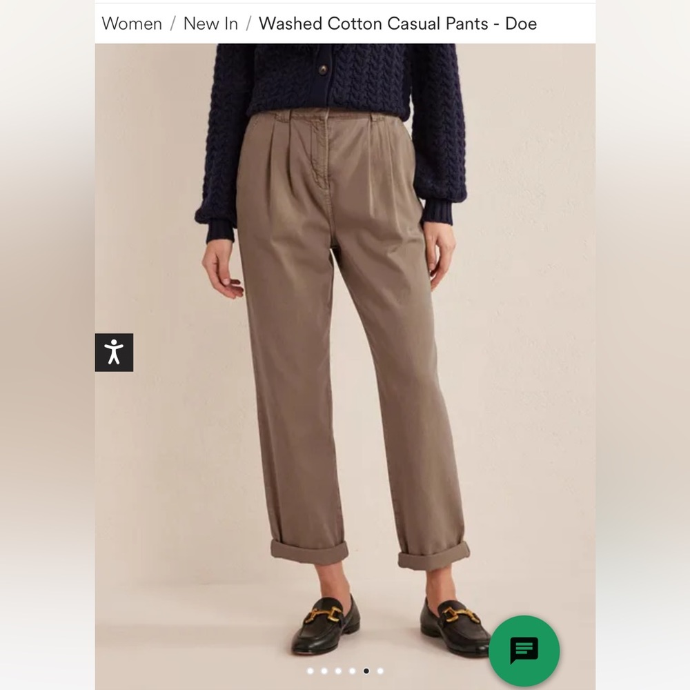 Boden washed cotton casual pants 10L NWT